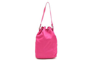 Prada pink leather handbag Clutch triangular drawstring